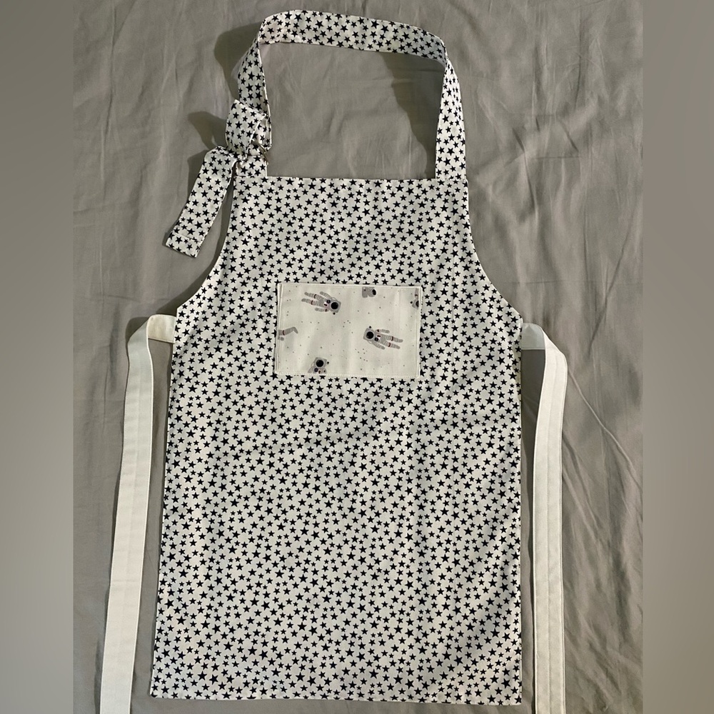 New Child Apron with Pocket - Reversible 2-Sided Custom Made Stars Astro…
